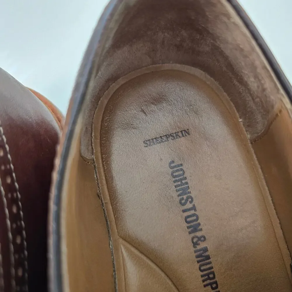 Johnston & Murphy Shoes Men's 11M Brown Leather Wingtip Oxfords Dress Career